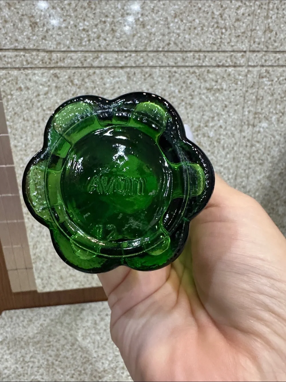 Green Glass Bud Vase with Stopper